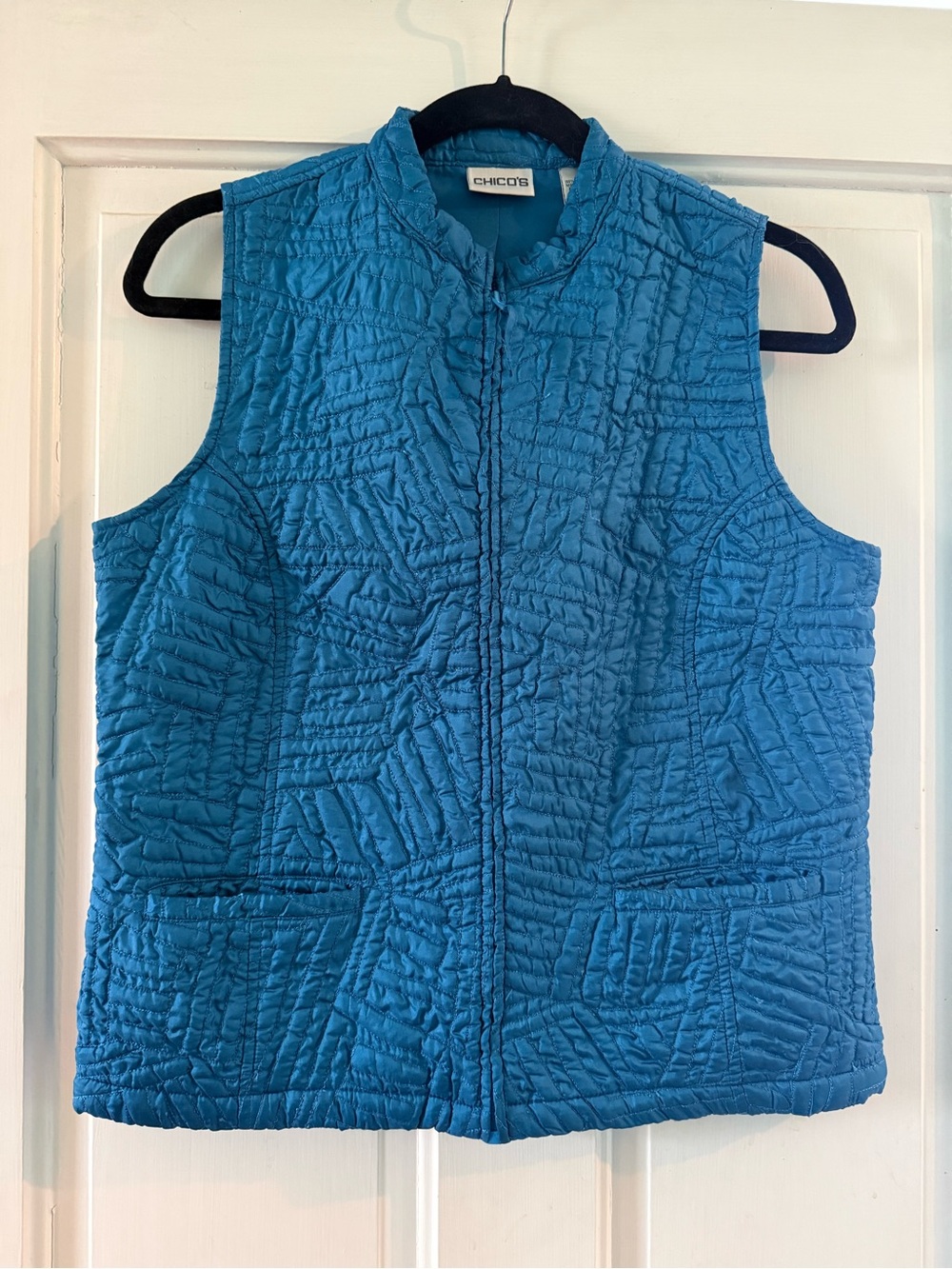Chico's Turquoise Quilted Sleeveless Vest